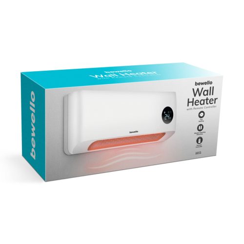 Bewello BW2100 Fali hősugárzó - 1000/2000W - LED kijelző - 230V - fehér