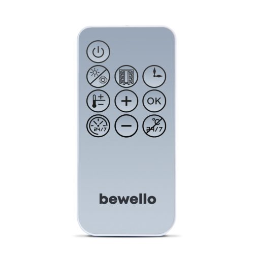 Bewello BW2104 Fali hősugárzó törölközőtartóval - 800/2000W - 240V - fehér