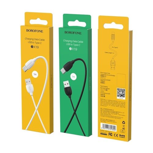 BOROFONE USB töltőkábel type-C 1m BX19 BK