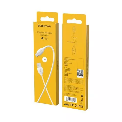 Borofone Bx19 100 cm-es micro usb töltőkábel fehér 1375734