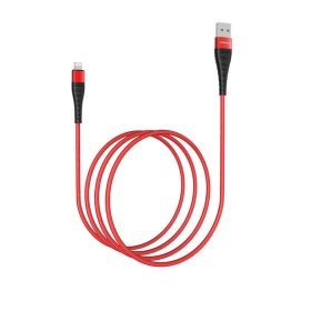   Borofone BX32 Lightning töltő és adatkábel 1m, 2.4A, törésgátlóval, piros