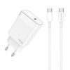 Jellico C105K Hálózati töltő 45W 1 x USB-C +USB-C  - Lightning kábel, fehér