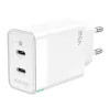 Jellico C106 Hálózati töltő GaN PD 45W 2 x USB-C, fehér