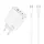 Jellico fali töltő C79 GaN PD 65W 2xUSB-C + 1xUSB QC3.0 + kábel USB-C - USB-C, fehér