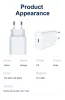 Jellico C8 Hálózati töltő USB-C, 20W, Fehér