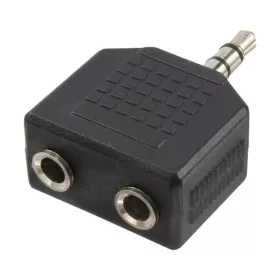  LogiLink Audioadapter, 3,5 mm-es 3-Pin/M - 2x3,5 mm-es 3-Pin/F, fekete (CA1002)