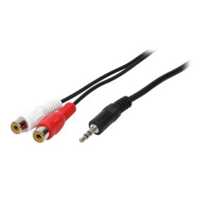   LogiLink Audiokábel, 3,5 mm-es 3 tűs/M-2x RCA/F, fekete, 5 m (CA1045)