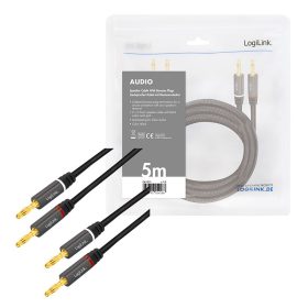   Logilink Audio kábel, 2x2 Banán csatlakozó, fém, 5 m (CA1211)