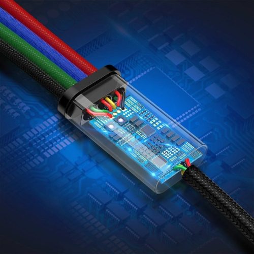 Baseus 4in1 USB-C / 2x Lightning / Micro 3.5A 1.2m kábel, fekete (CA1T4-A01)
