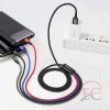 Baseus CA1T4 C01 Lightning / C típ. USB / 2x micro USB nylon Fonott 3.5A 1.2m