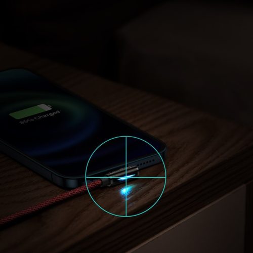Baseus Legend 90 fokban döntött USB - Lightning kábel 2.4A 2m piros (CACS000109)
