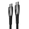 Baseus CADH000701 Glimmer Series USB-C apa - USB-C apa Adat és töltőkábel - Fekete (1m)