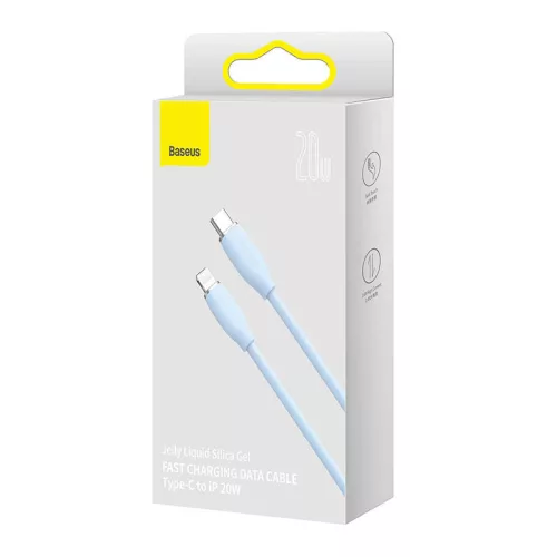 Baseus CAGD020103 Jelly Cable USB-C apa 2.0 - Lightning apa Adat és töltőkábel - Kék (2m)