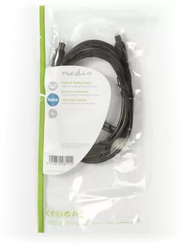 Nedis CAGP25000BK20 Toslink csatlakozó, fekete, 2 m