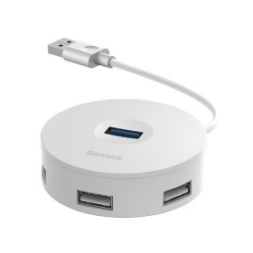   Baseus Multi HUB Round Box USB 3.0 to 1x USB3.0 + 3x USB2.0 Fehér (CAHUB-F02)