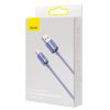 Baseus CAJY000105 Crystal Shine Series Fast Charging Data Cable USB-A apa 2.0 - Lightning apa Adat és töltőkábel - Ibolya (2m)