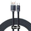 Baseus CAJY000401 Crystal Shine Series USB-A apa - USB-C apa 2.0 Adat és töltőkábel - Fekete (1.2m)