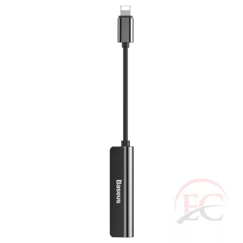 Baseus CALL52-01 audio adapter Lightning / mini jack 3.5mm, 2x Lightning, fekete