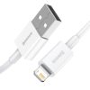 Baseus Type-USB - Lightning Superior Series Gyors töltés, Adatkábel, PD 20W 0.25m, fehér (CATLYS-02)