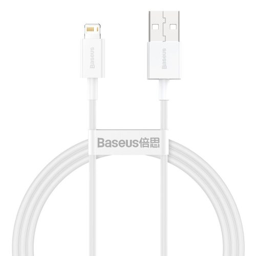 Baseus Lightning Superior Series kábel, Gyors töltés, Adatkábel 2.4A, 1m, fehér