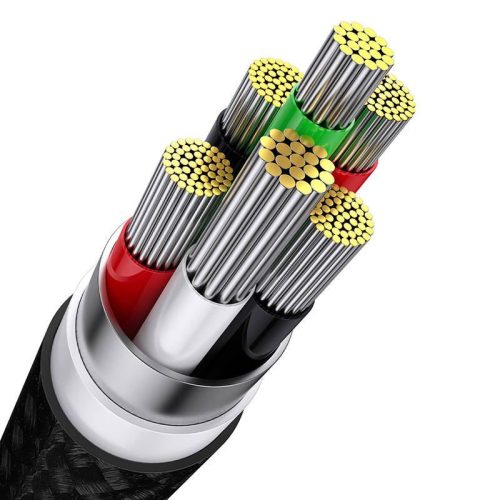 Baseus Flash Series 3 az 1-ben USB-kábel USB-C + micro USB + Lightning 100W 1.2m fekete (CASS030001)