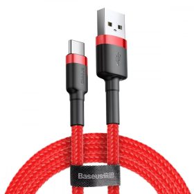   Baseus Cafule USB-A apa - USB-C apa Adat- és töltőkábel 1m - Piros, CATKLF-B09