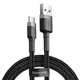   Baseus Cafule USB-C kábel 3A 1 m, fekete-szürke (CATKLF-BG1)