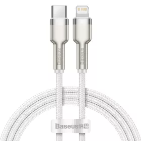   Baseus Cafule Metal Type-C/Lightning kábel, 20W, 1m, PD - CATLJK-A02, Fehér