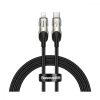 Baseus CATLYY-01 Fish Eye kábel USB-C apa 2.0 - Lightning apa Adat és töltőkábel - Fekete (1m)