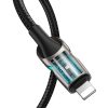 Baseus CATLYY-01 Fish Eye kábel USB-C apa 2.0 - Lightning apa Adat és töltőkábel - Fekete (1m)