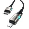 Baseus CATLYY-01 Fish Eye kábel USB-C apa 2.0 - Lightning apa Adat és töltőkábel - Fekete (1m)