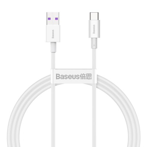 Baseus CATYS-02 Type-C Superior series Gyors töltés, Adatkábel, 66W (11V / 6A) 1m, fehér