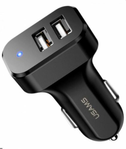 Usams CC87TC01 dupla USB portos szivargyújtó töltő 2,1A
