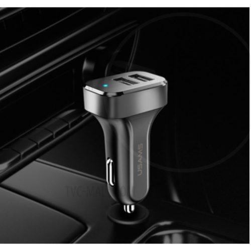 Usams CC87TC01 dupla USB portos szivargyújtó töltő 2,1A