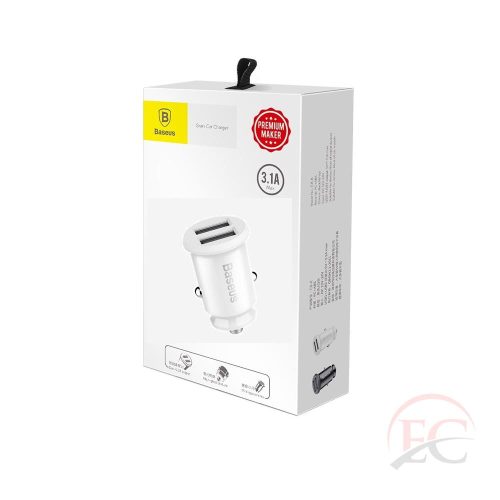 Baseus Grain autós töltő 3.1A fehér, CCALL-ML02