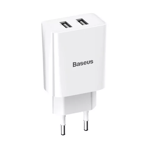 Baseus fali töltő 2x USB 2.1A, 10,5 W, fehér (CCFS-R02)