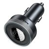 BASEUS CCLH-01 bluetooth FM transmitter autós töltő 2 USB aljzat (5V / 3400mA, 17W, gyorstöltés támogatás, LED kijelző) FEKETE