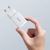Baseus CCXJ-B02 Compact hálózati töltő USB Type-C / USB-A 20W 3A QC3.0 – Fehér