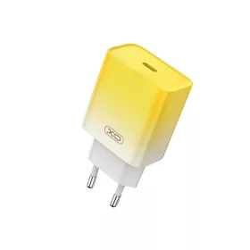   XO CE18 PD hálózati töltő USB-C 30W QC3.0 – sárga-fehér
