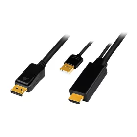   Logilink HDMI-kábel, A/M + USB-A/M-DP/M, UHD 4K/30 Hz,1 m (CH0090)