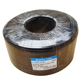   LogiLink Telefon lapos kábel, 6 vezetékes, 100m, fekete (CM06)