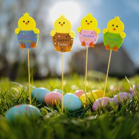   CMK-7130 Húsvéti dekoráció - csibe - 4 féle - 6 x 9 cm - leszúrható