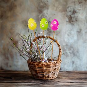   CMK-7468 Húsvéti dekoráció - tojás szett - leszúrható - 6 féle - 4 cm