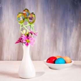   CMK-7475 Húsvéti dekoráció - tojás szett - leszúrható - 21 cm - 6 db / csomag