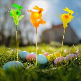   CMK-7794 Húsvéti dekoráció - nyuszi - 3 féle - 23 cm - leszúrható