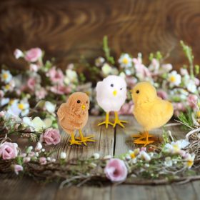   CMK-7947 Húsvéti dekoráció - csibe - 3 féle - 11 x 7 x 6 cm