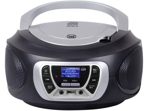 Trevi CMP 510 DAB Hordozható Sztereó Boombox CD-lejátszó, DAB/DAB+, FM rádióval, AUX és USB bemenettel, fekete szín