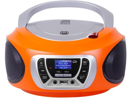 Trevi CMP 510 DAB Hordozható Sztereó Boombox CD-lejátszó, DAB/DAB+, FM rádióval, AUX és USB bemenettel, narancssárga