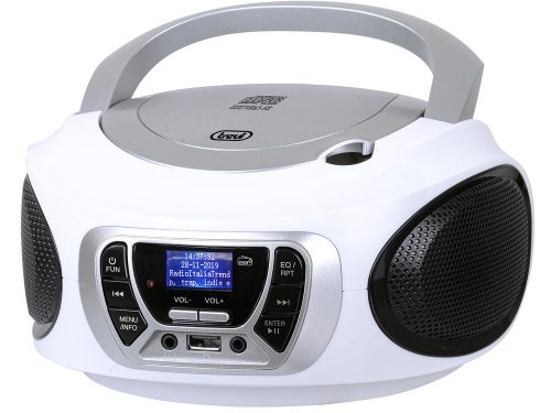 Trevi CMP 510 DAB Hordozható Sztereó Boombox CD-lejátszó, DAB/DAB+, FM rádióval, AUX és USB bemenettel, fehér szín