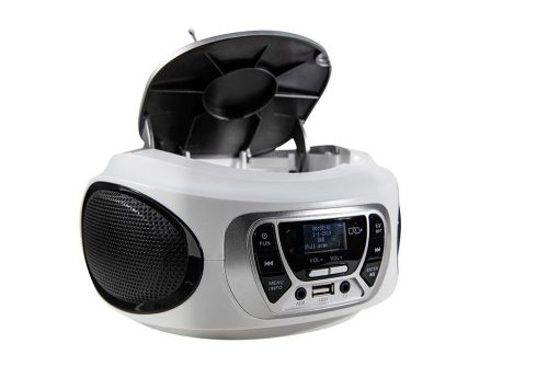 Trevi CMP 510 DAB Hordozható Sztereó Boombox CD-lejátszó, DAB/DAB+, FM rádióval, AUX és USB bemenettel, fehér szín